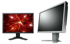 Photo: A 22-inch wide-screen FlexScan S2243W operating at eight bits and displaying approximately 16.77 million colors