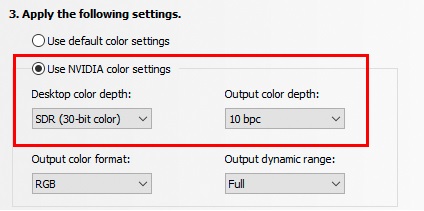 Select [Use NVIDIA color settings]