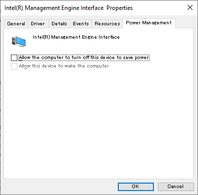 Intel Management Engine Interface setting